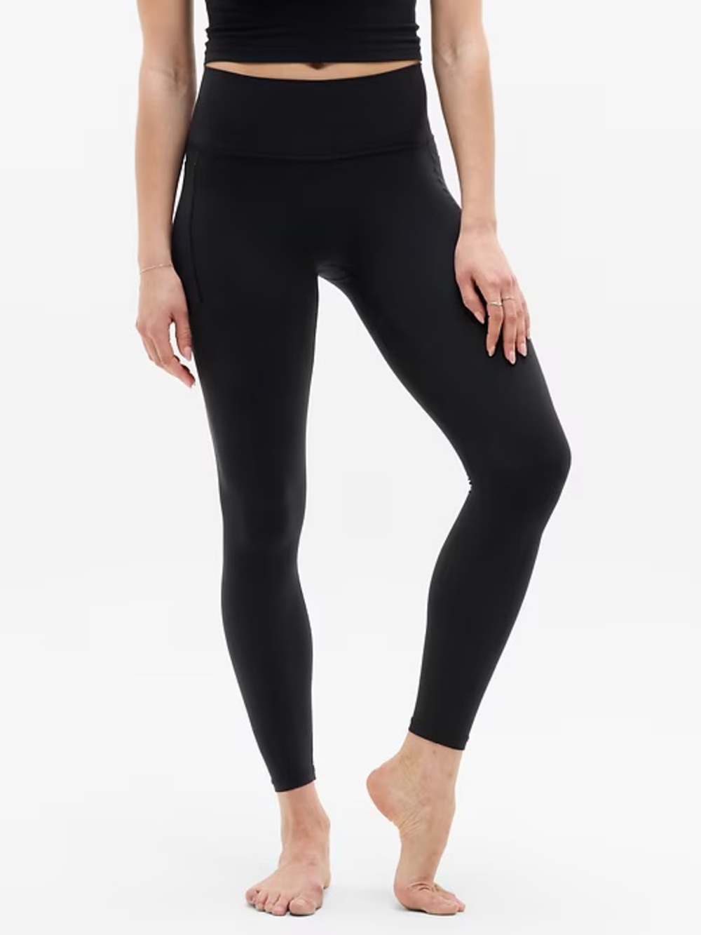 Athleta Transcend Stash High Rise Legging | Black | Large